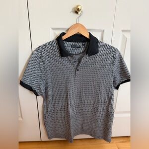 Brave Soul Monochrome Zigzag Men's Polo